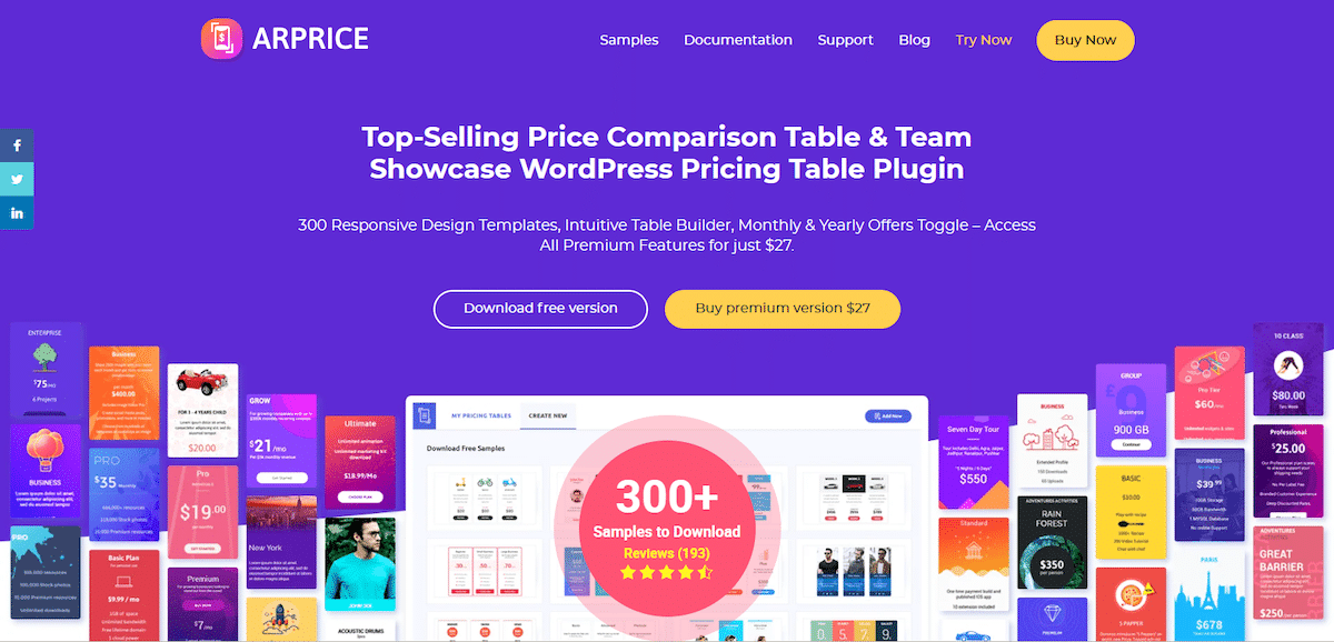 ARPrice - WordPress Pricing Table Plugin