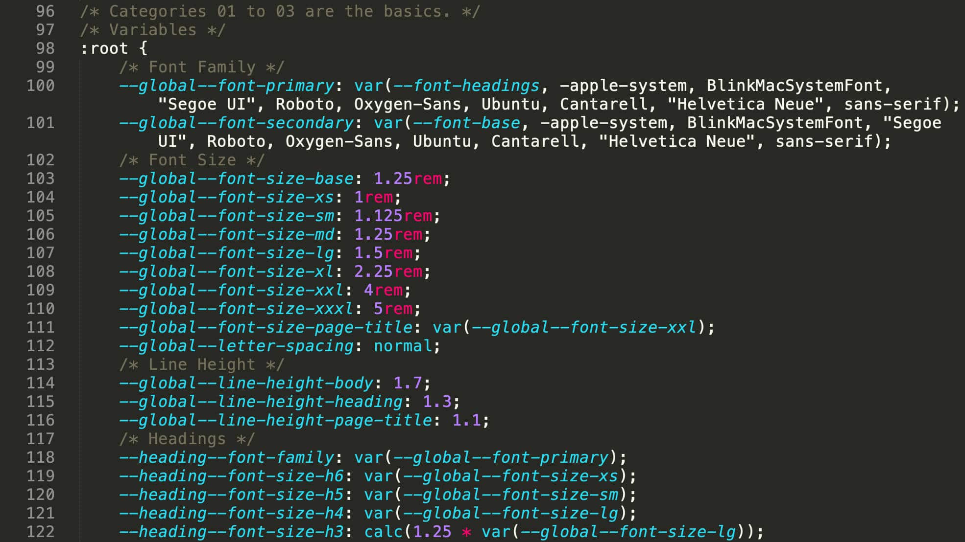 CSS benutzerdefinierte Eigenschaften in Twenty Twenty-One