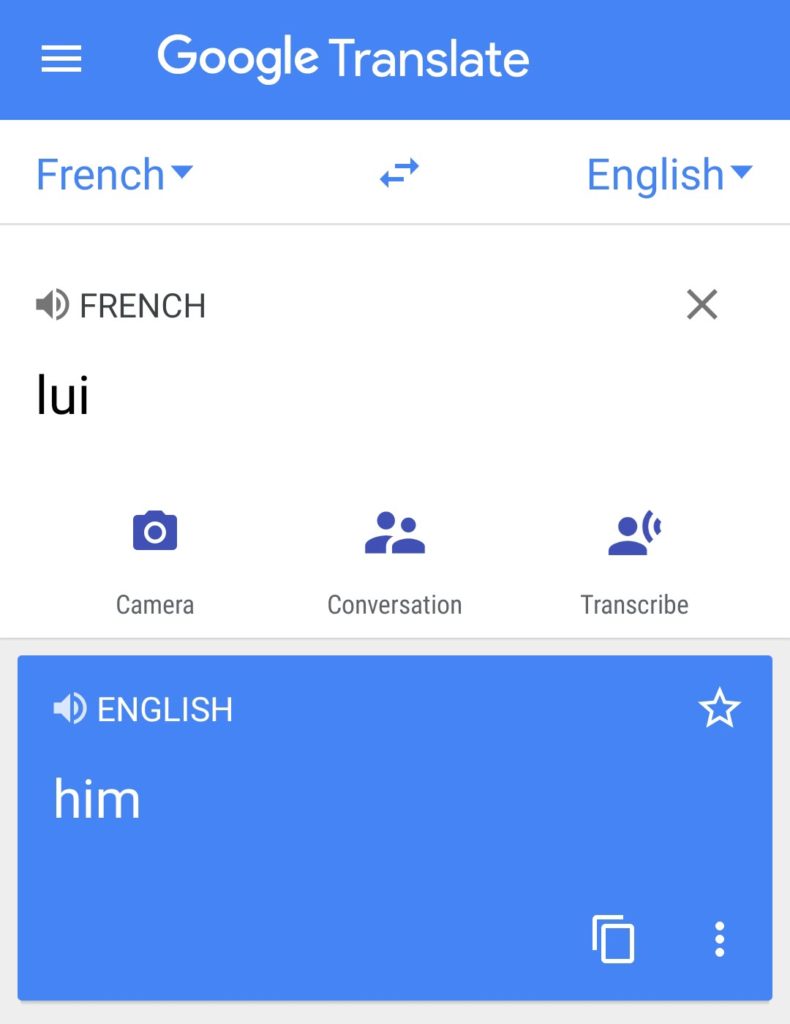 Lui em francês significa 