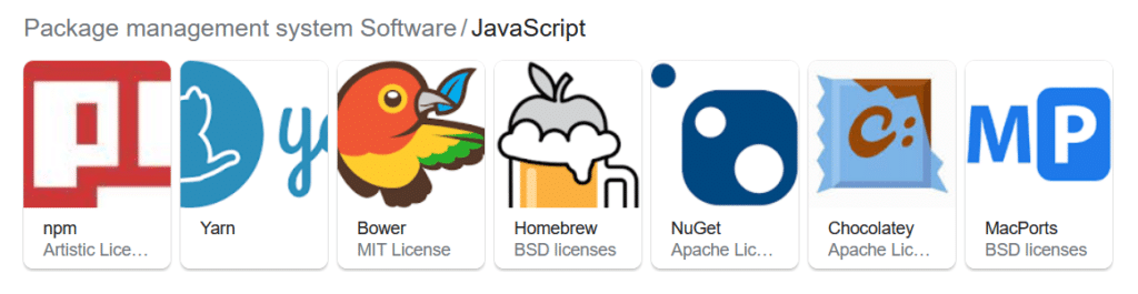 Gerentes de pacotes JavaScript