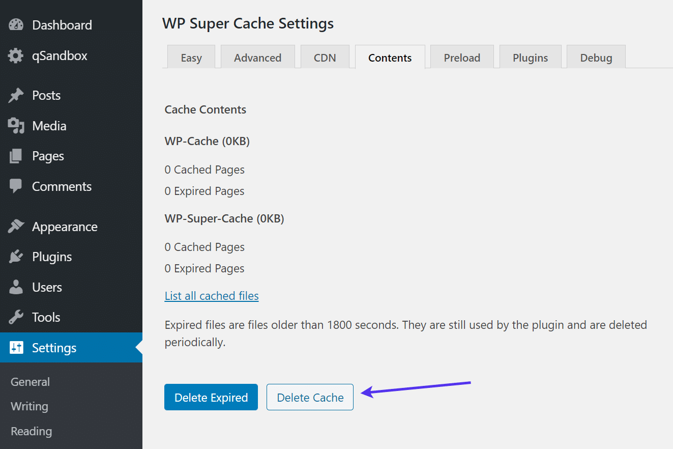 WP Super Cacheの設定