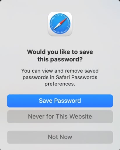 Storing password on macOS