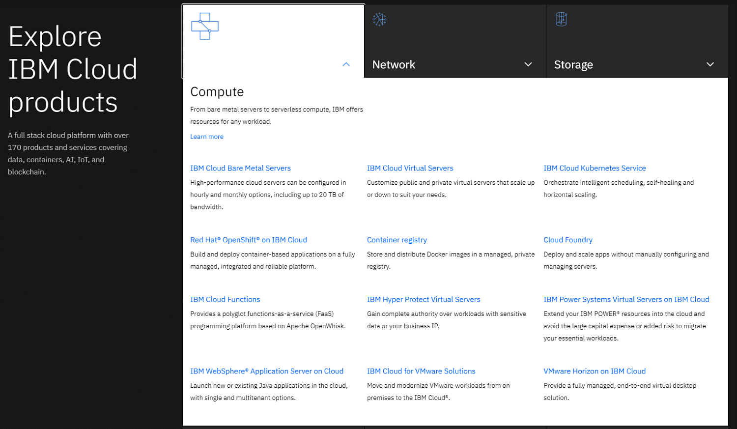 IBM Cloud products