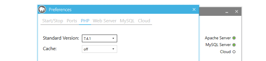 Verificando qual versão PHP você está usando no MAMP através do painel 