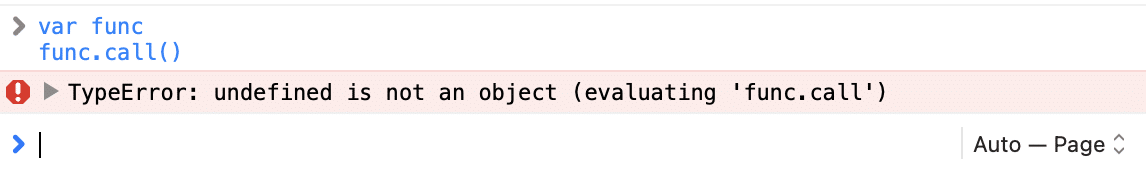 Exemple de TypeError avec une fonction indéfinie.