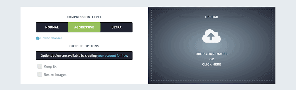 La interfaz de Imagify.