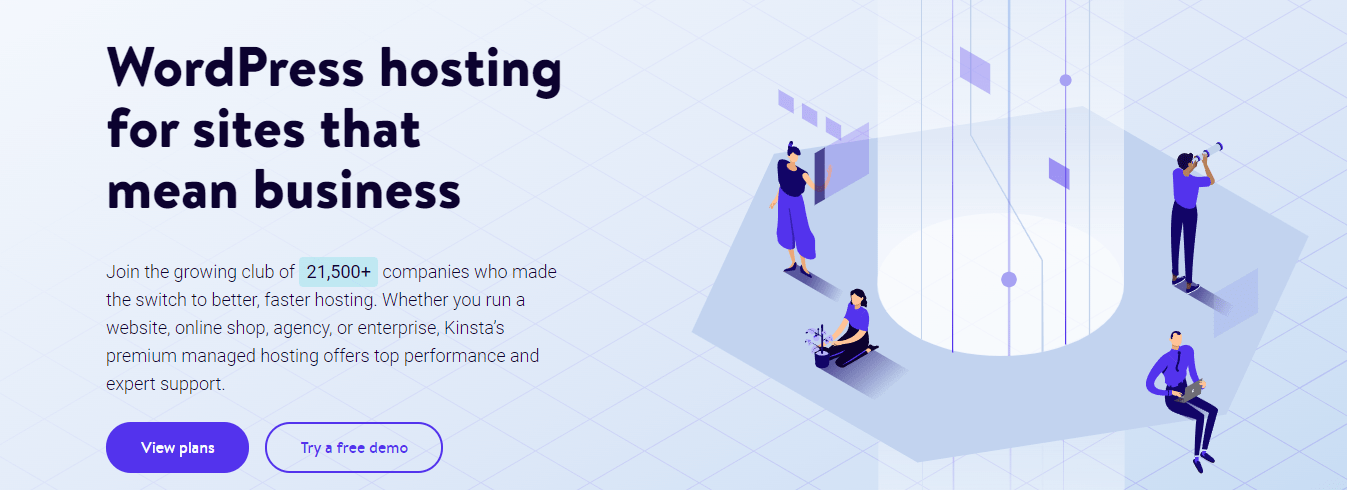 Die Kinsta-Homepage.