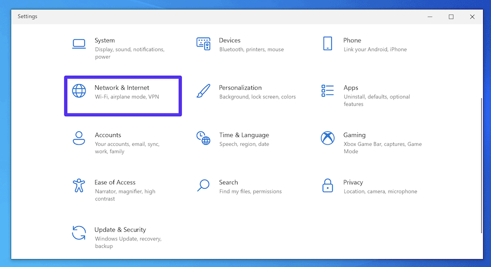 Windowsの「ネットワークとインターネット」
