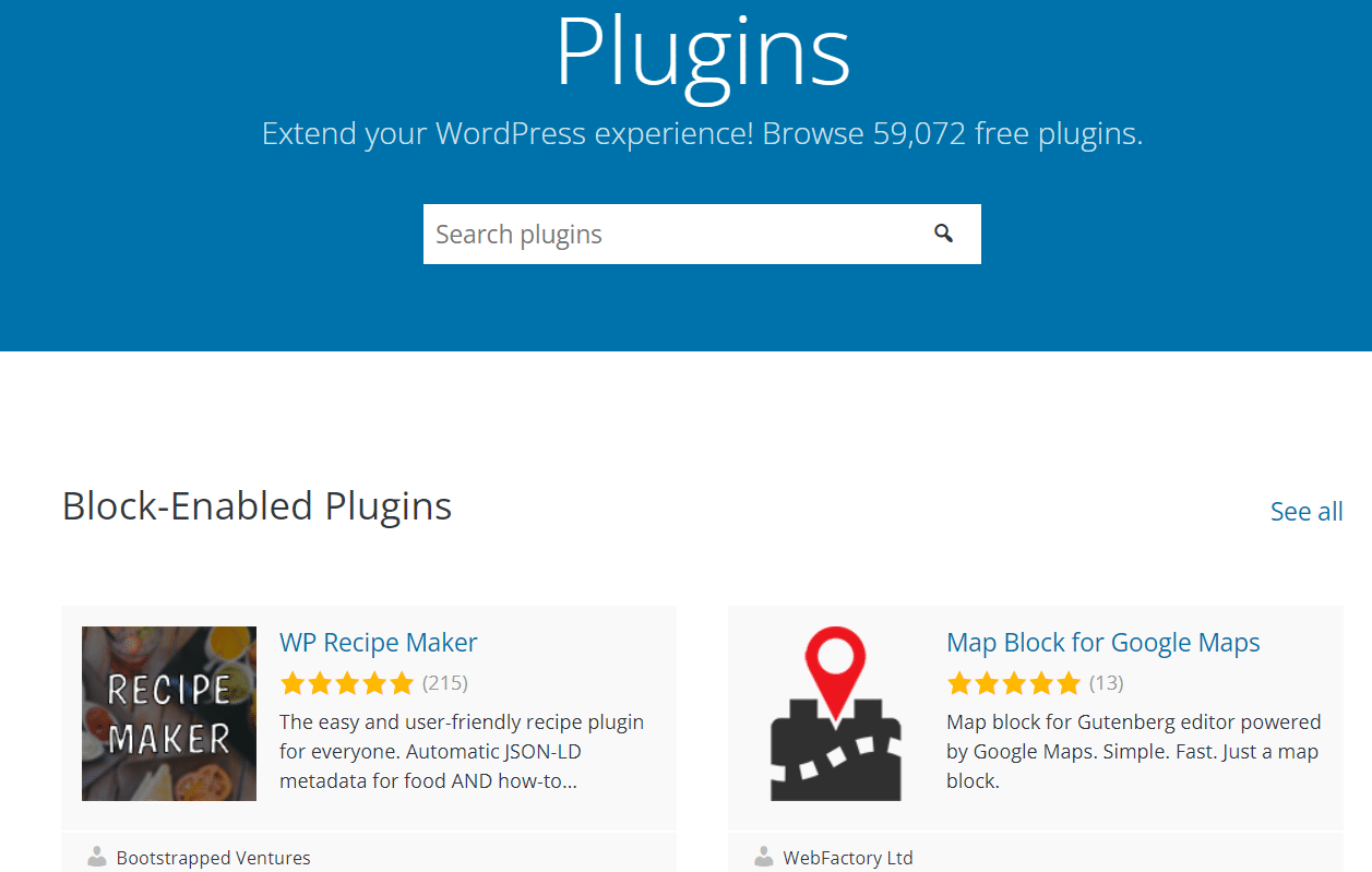 Extensions WordPress.org.