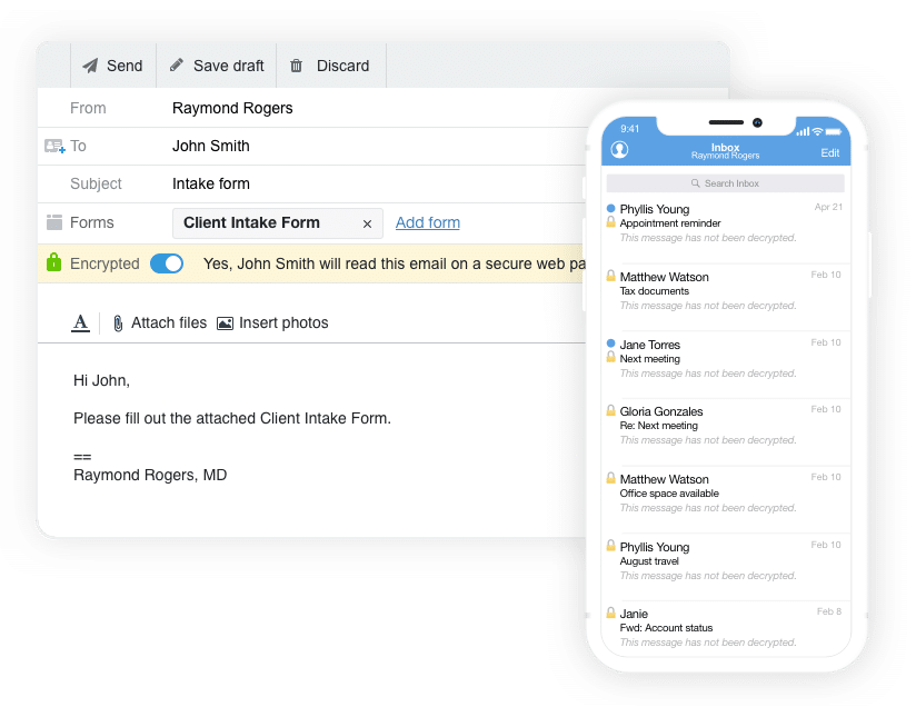 Hushmail verschlüsselte E-Mails.