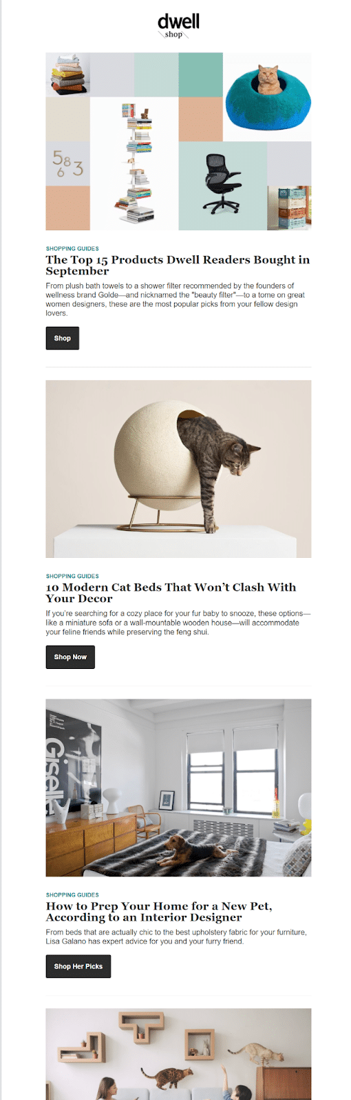 Dwell content promotion email newsletter