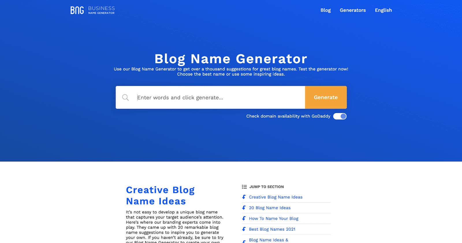 Blog Name Generator