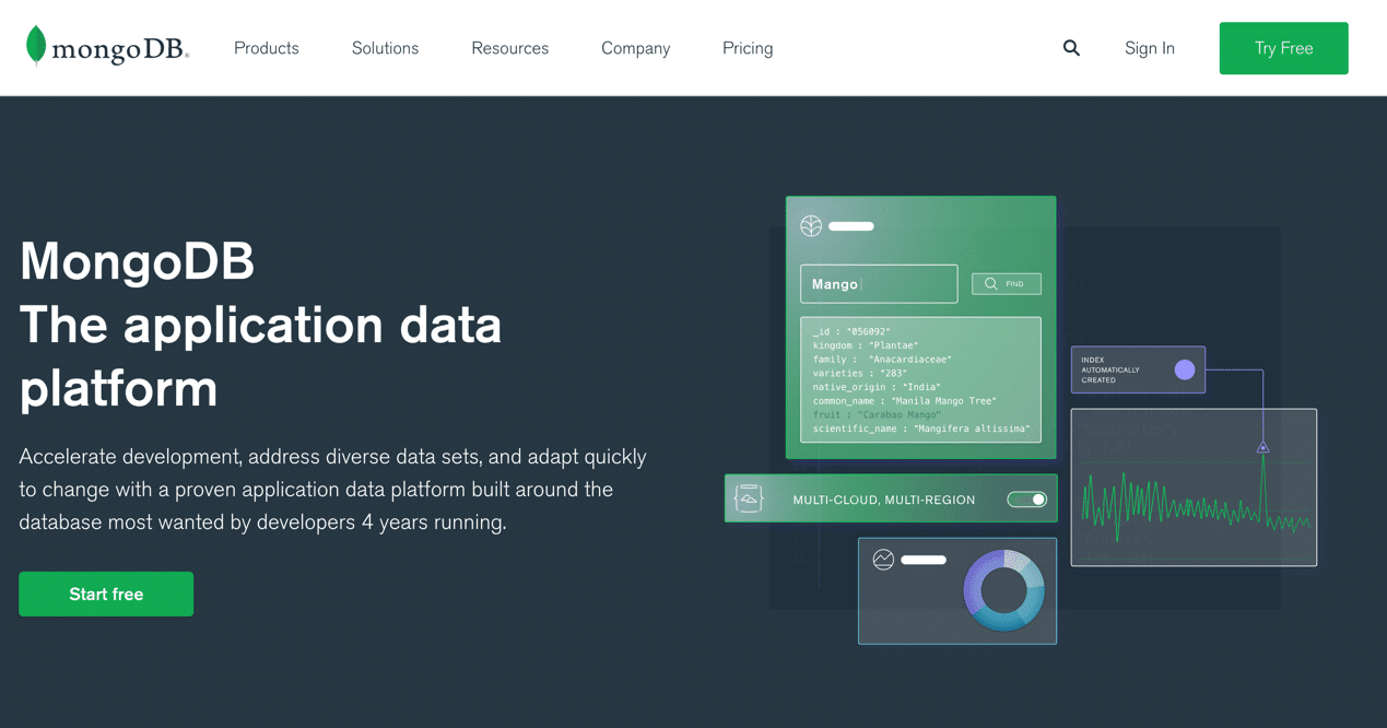MongoDB is een voorbeeld van een NoSQL database.