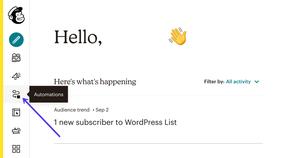Gehe in Mailchimp auf 