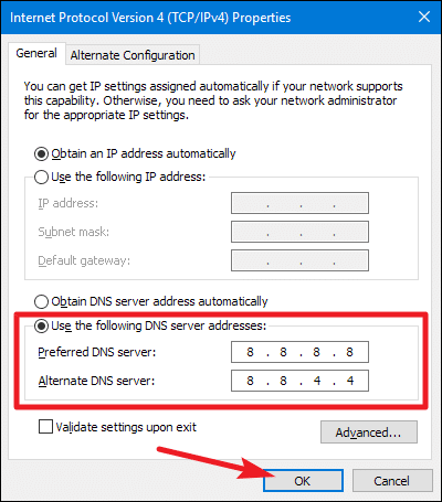 Overschakelen naar Google's openbare DNS