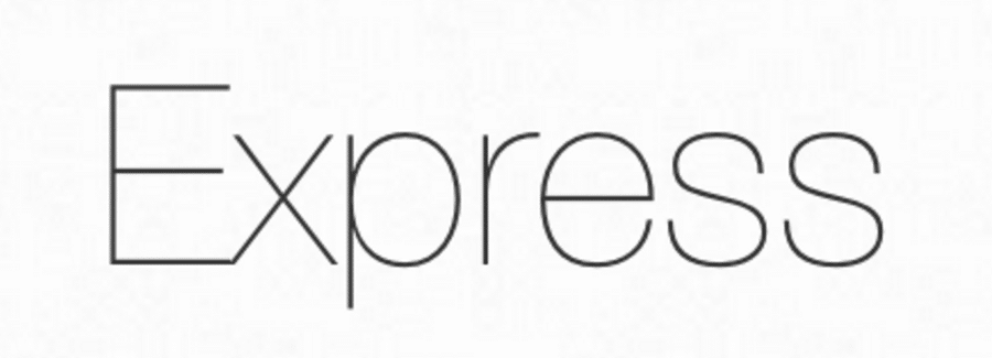 Das Logo von Express.js zeigt das Wort 