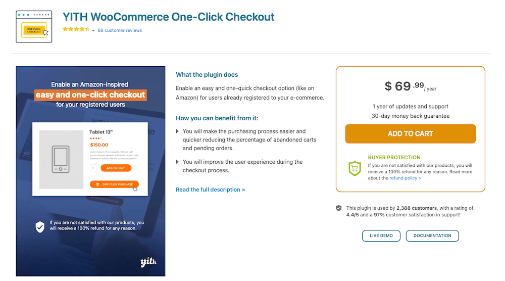 Yith WooCommerce One-Click Checkout