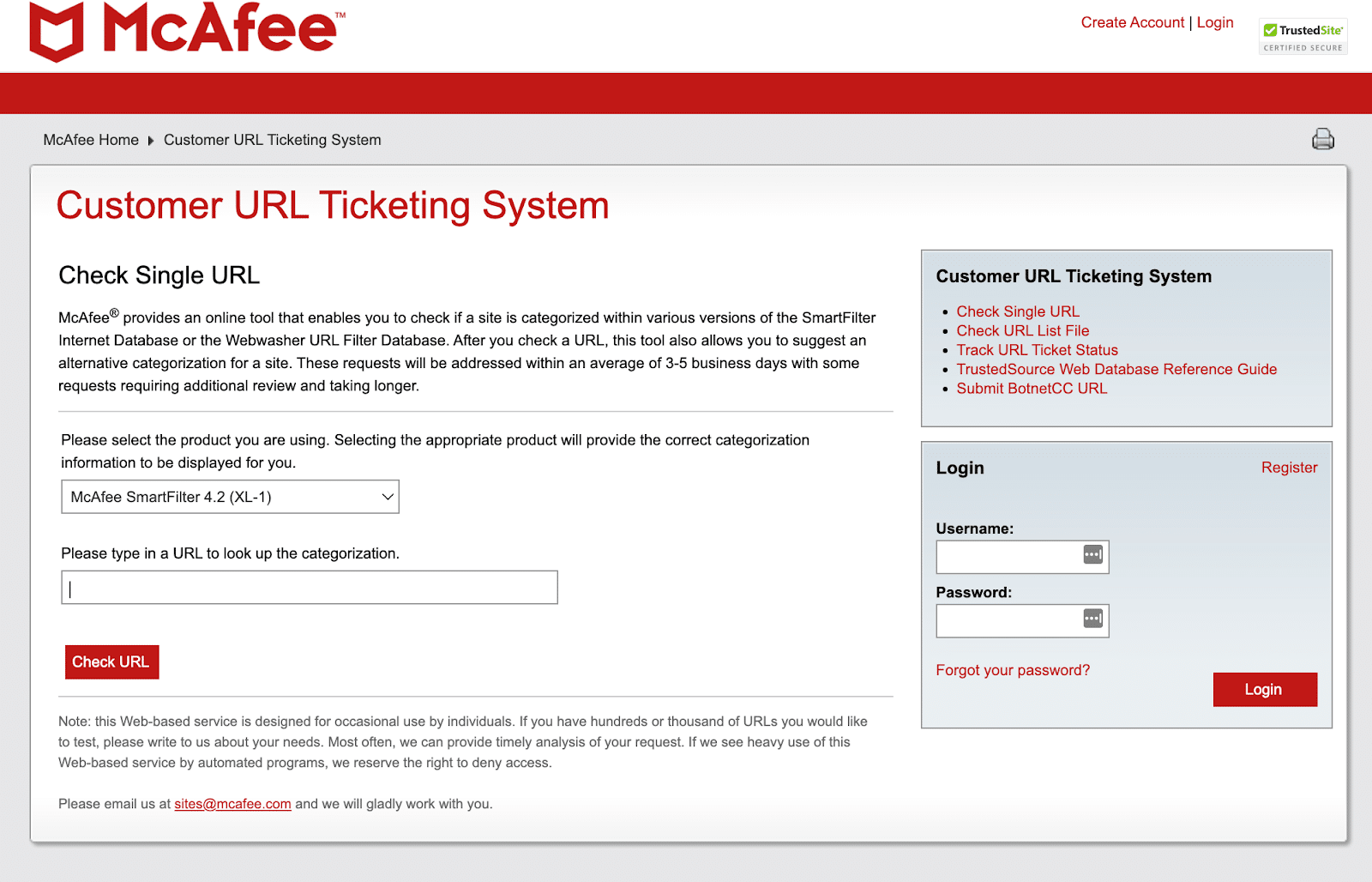 McAfee TrustedSource