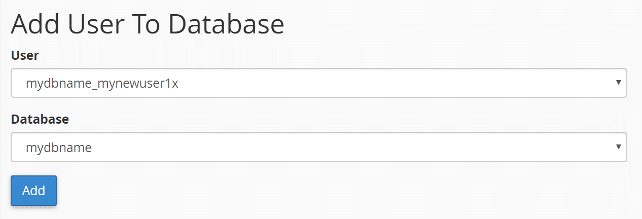 Benutzer zur Datenbank im cPanel hinzufügen