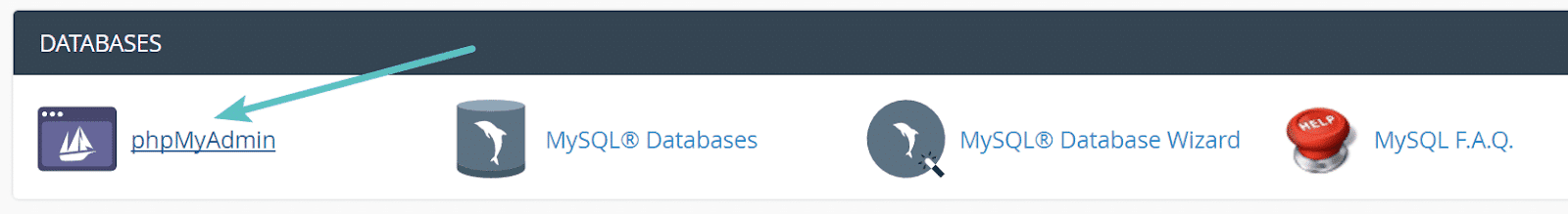 Das phpMyAdmin-Symbol im cPanel.