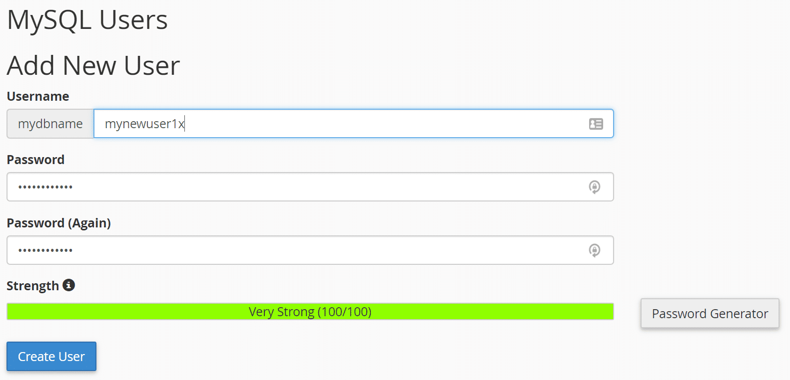 Einen neuen MySQL-Benutzer anlegen