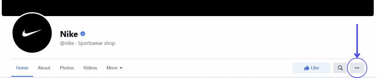 Encontre os três pontos para abrir o menu e selecione 