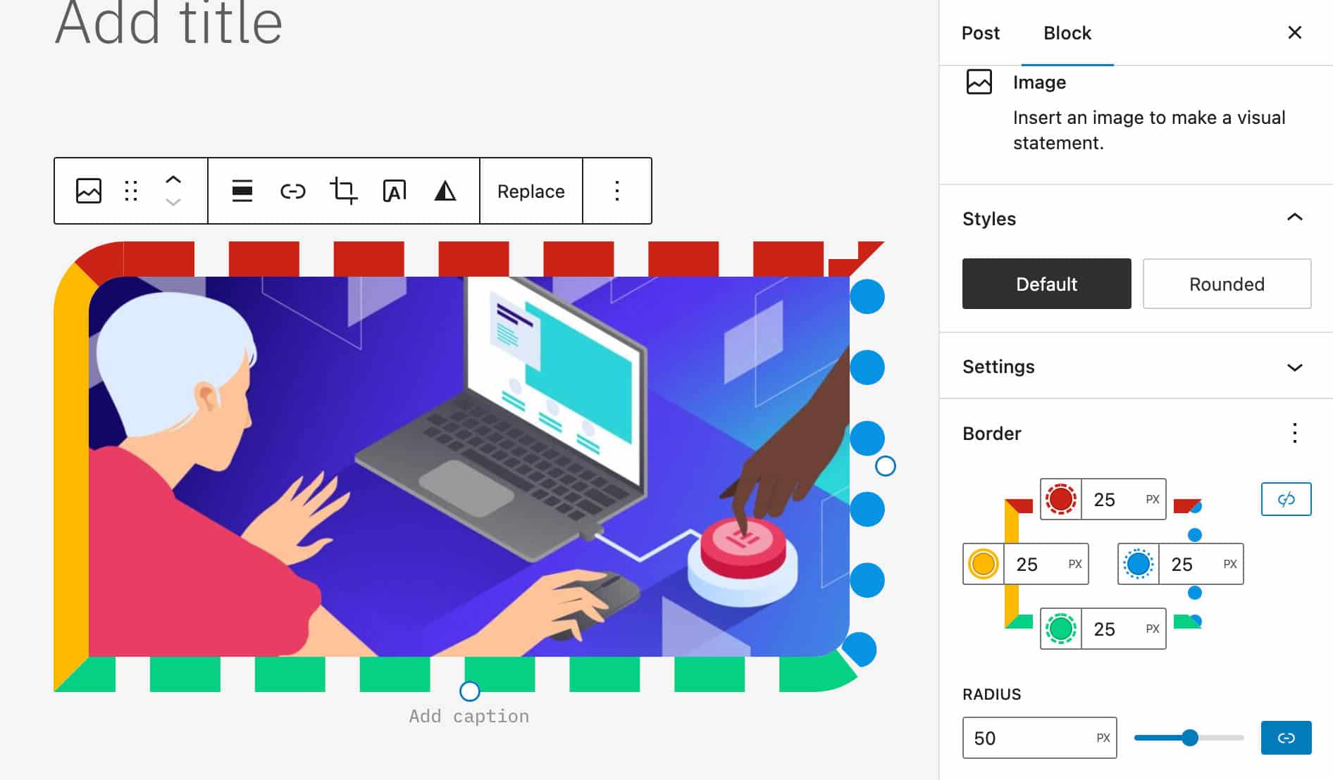 Image border controls in WordPress 6.1