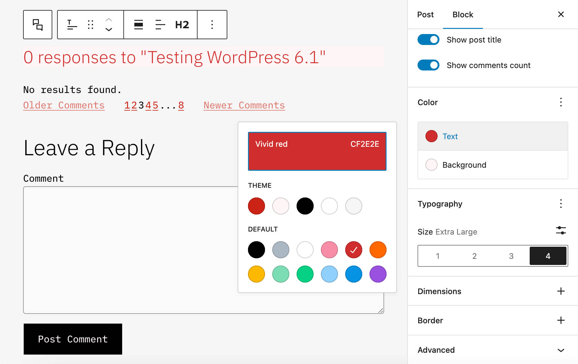 The improved Comments block in WordPress 6.1