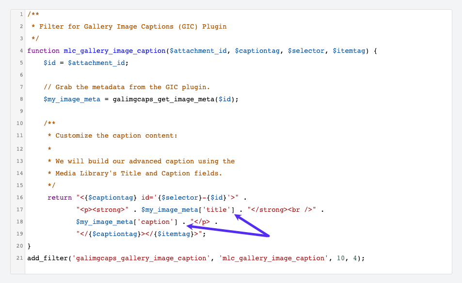 Une fonction PHP qui peut être déclenchée par le code court pour les galeries d'images.