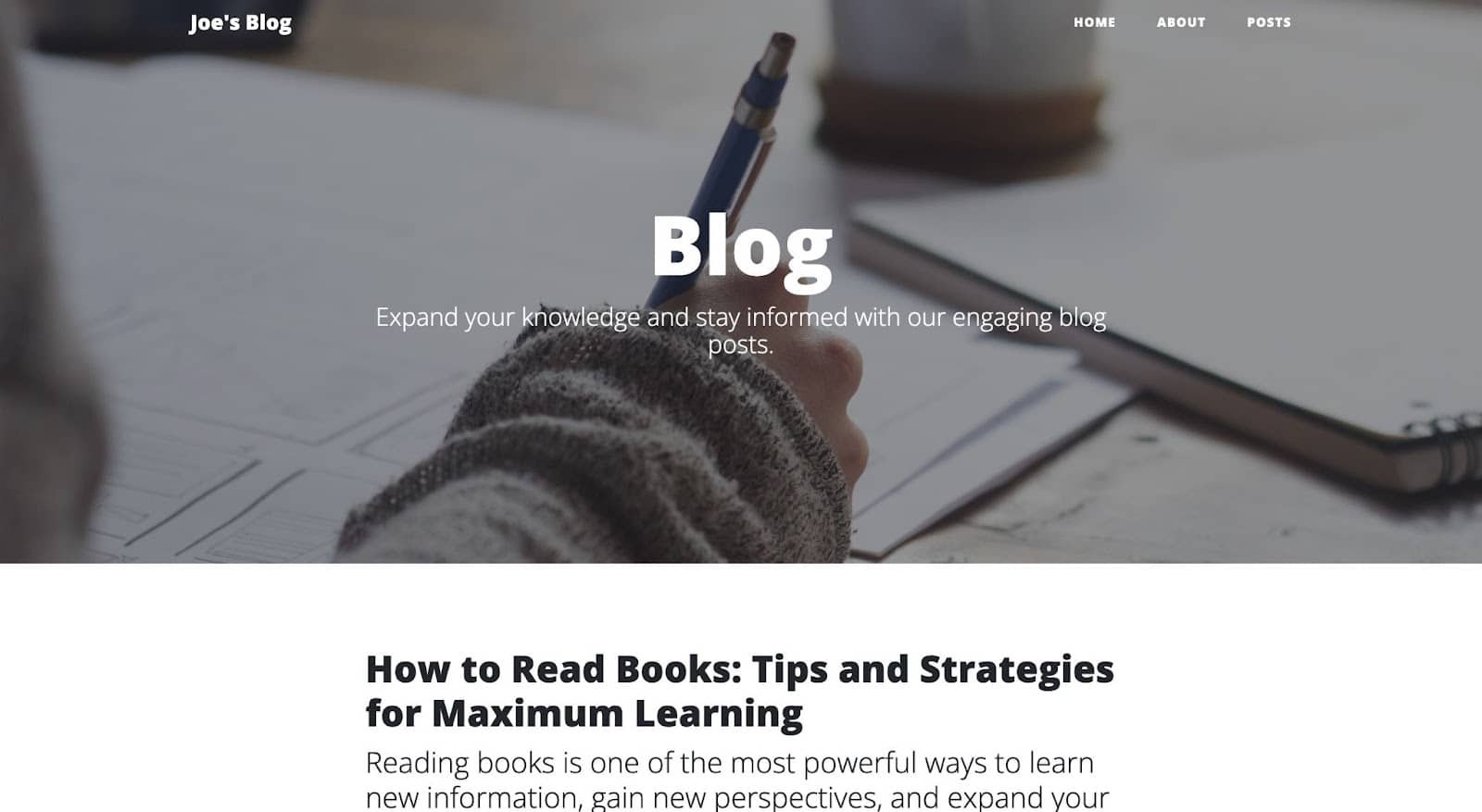 Page des articles