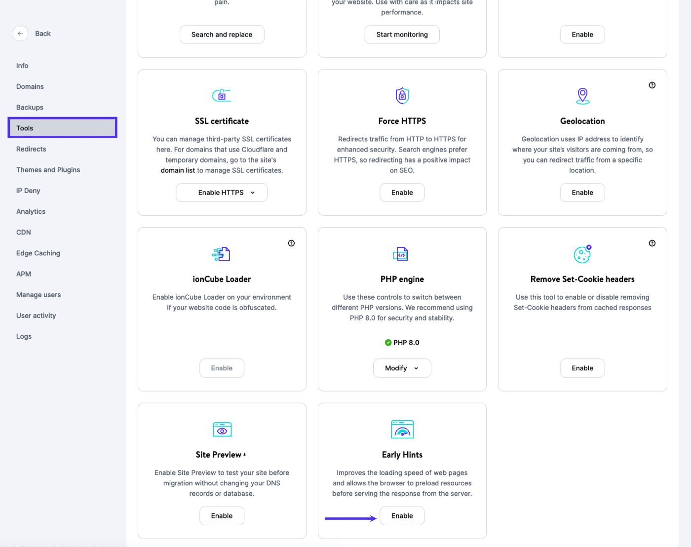 Il cruscotto di MyKinsta con la sezione 