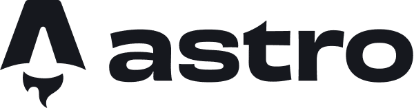 Das Astro-Logo in Schwarz, das 
