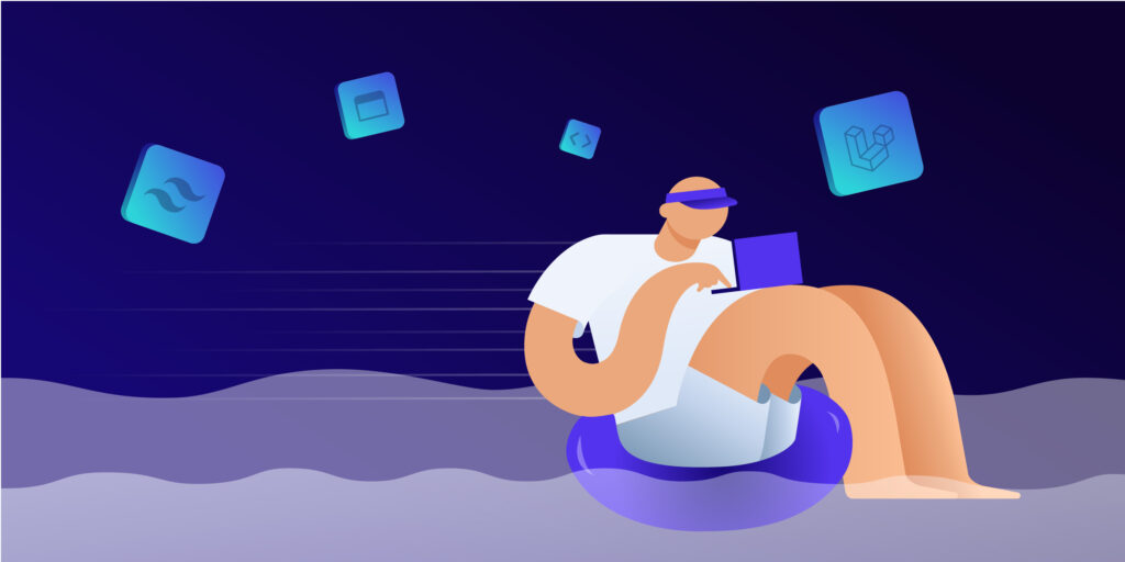 Someone sitting around relaxing and learning laravel tailwind