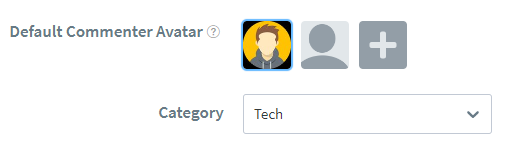 O recurso Default Commenter Avatar.