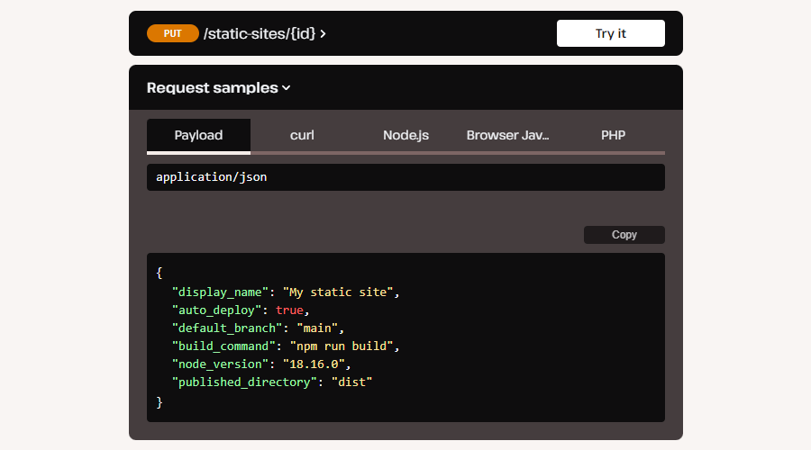 Kinsta API für statische Websites verwenden