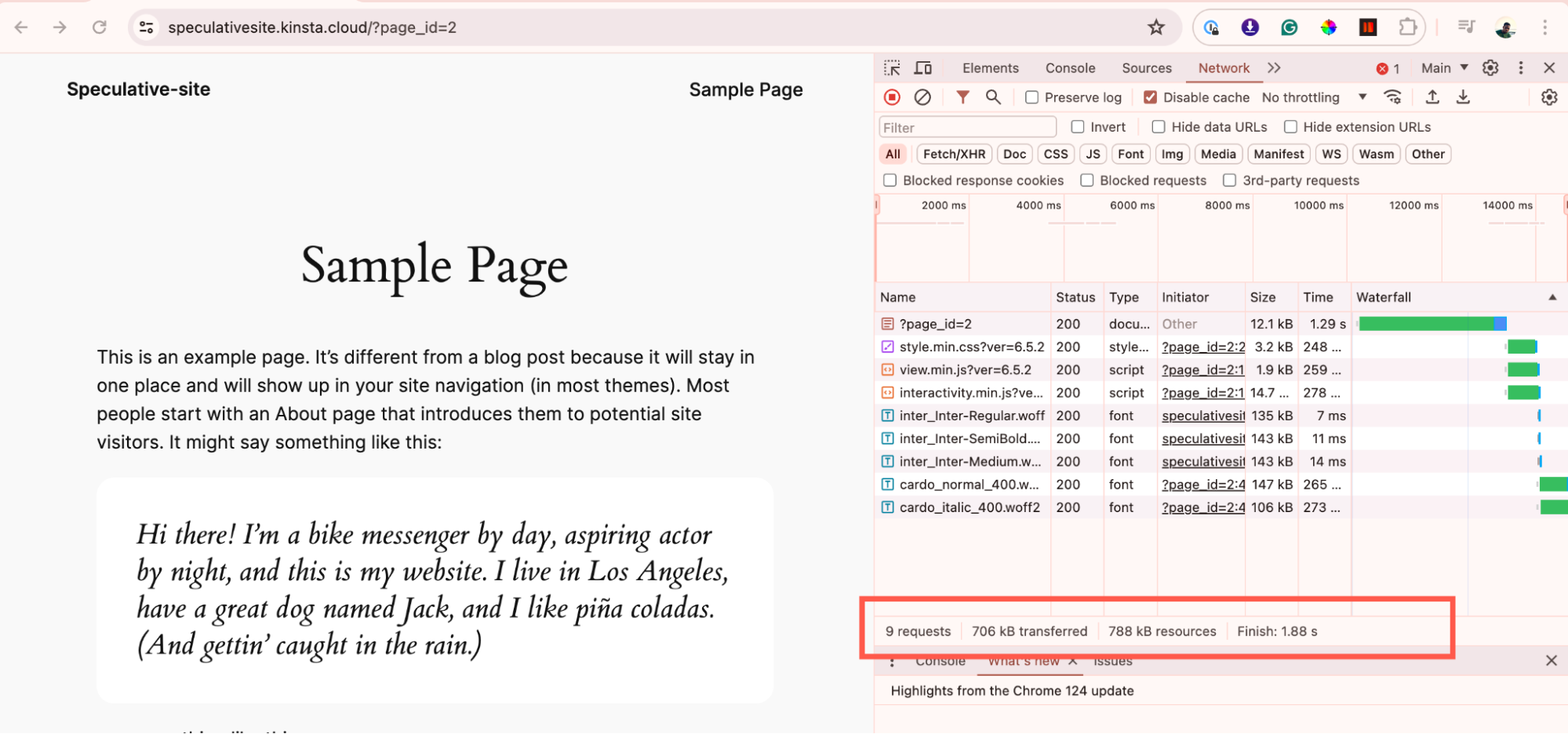 Speculative Loadingでプリレンダリング済みのサイトは、DOMコンテンツの読み込みが不要