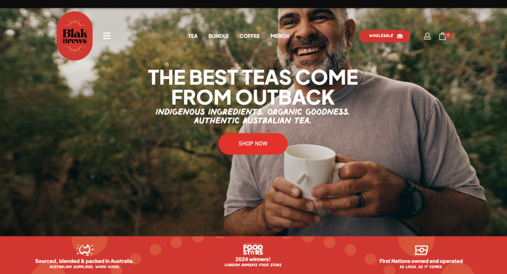 La landing page di Blak Brews