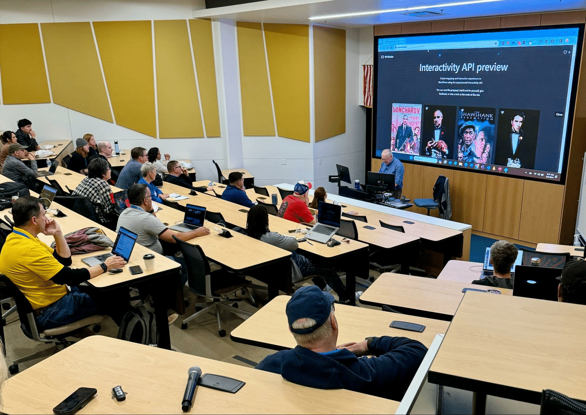 Eine Session über die Interaktivitäts-API-Vorschau auf dem WordCamp Phoenix