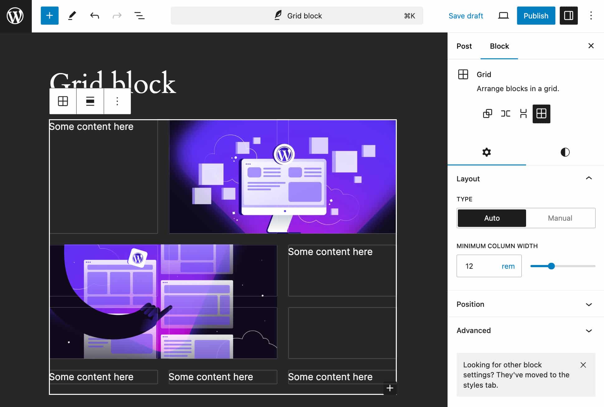 De Grid layout in WordPress 6.6