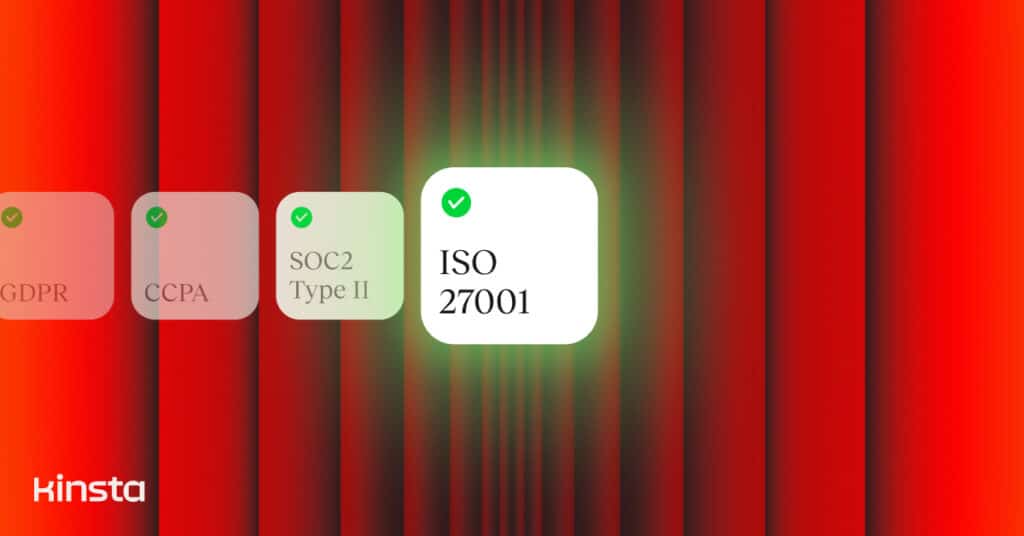 An illustration representing numerous security certifications, including ISO 27001.