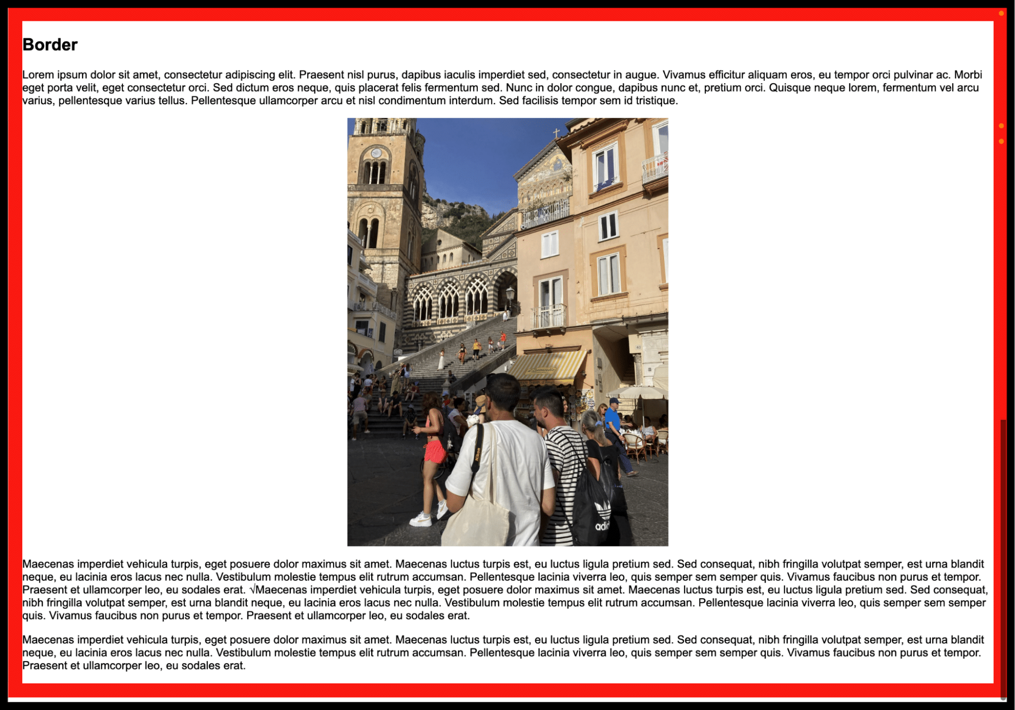 Aggiunta di uno stile di bordo a tutte le pagine
