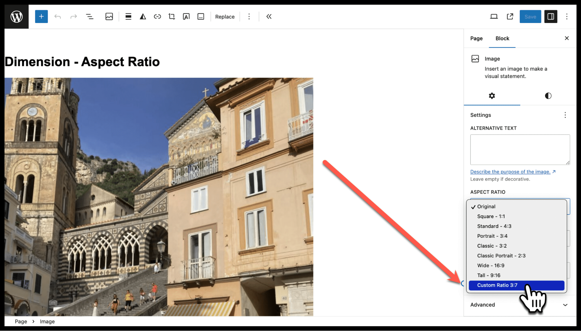 Aggiunta di un'opzione di styling del rapporto personalizzato per tutte le immagini