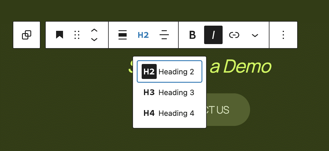 Livelli di intestazione in WordPress 6.7