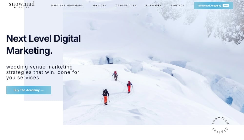 Snowmad Digitalのウェブサイト
