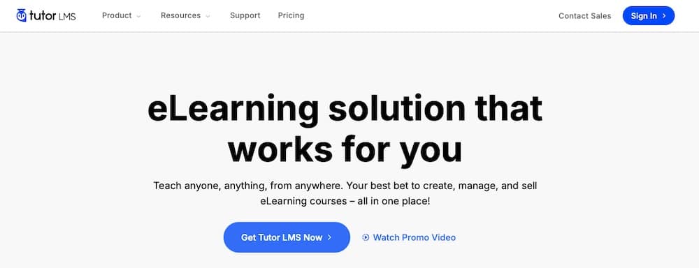 Le site web de Tutor LMS.