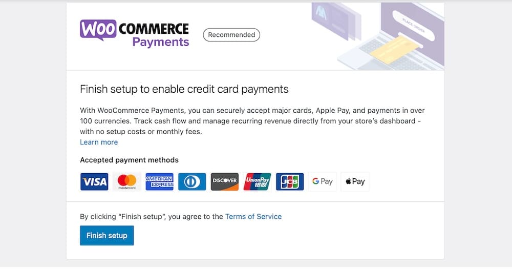 Captura de pantalla de la interfaz para configurar los pagos de WooCommerce.
