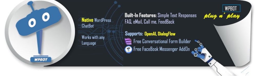 WPBot offre un moyen simple d'ajouter un chatbot à WordPress.