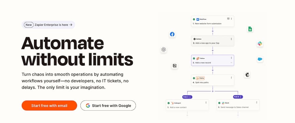 Zapier vous aide à automatiser de nombreuses tâches sur votre site, y compris celles soutenues par l'IA.