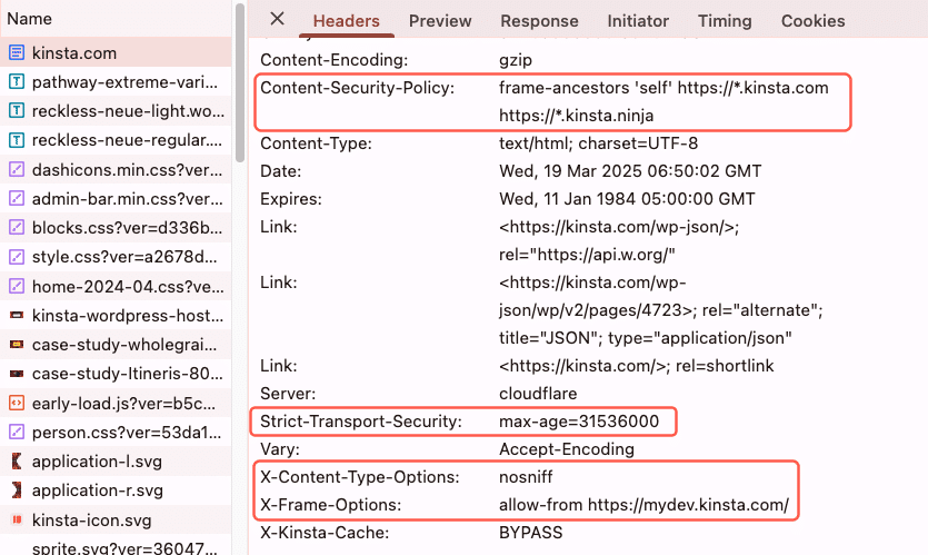 Chrome DevTools network