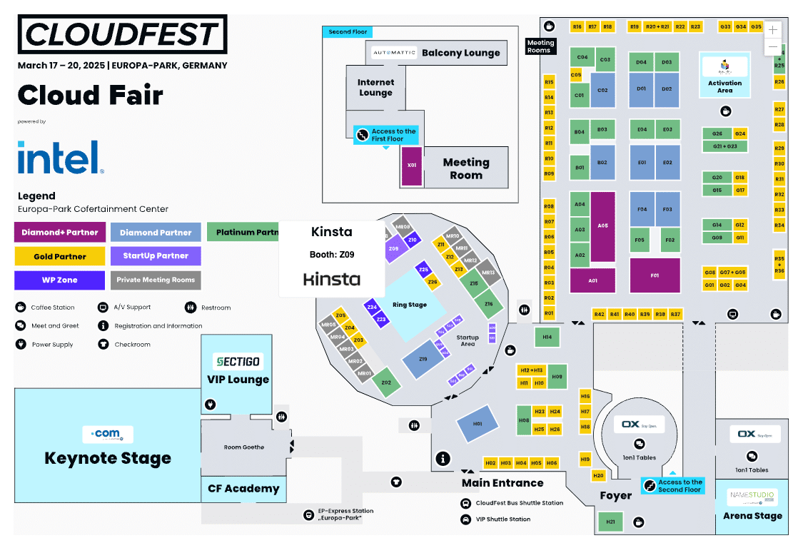 Kinsta CloudFest Hallenplan